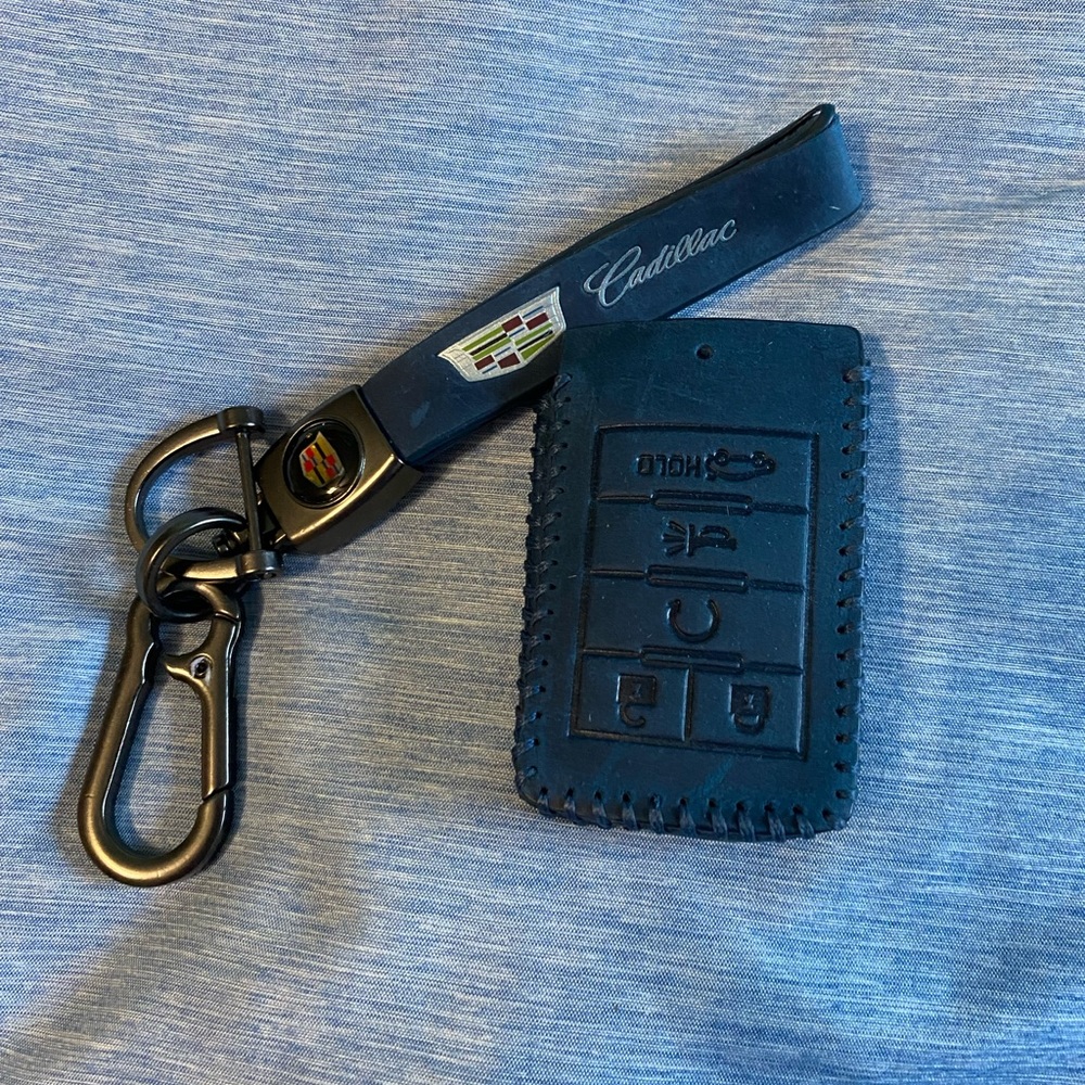 Cadillac Leather Key Fob Cover Case